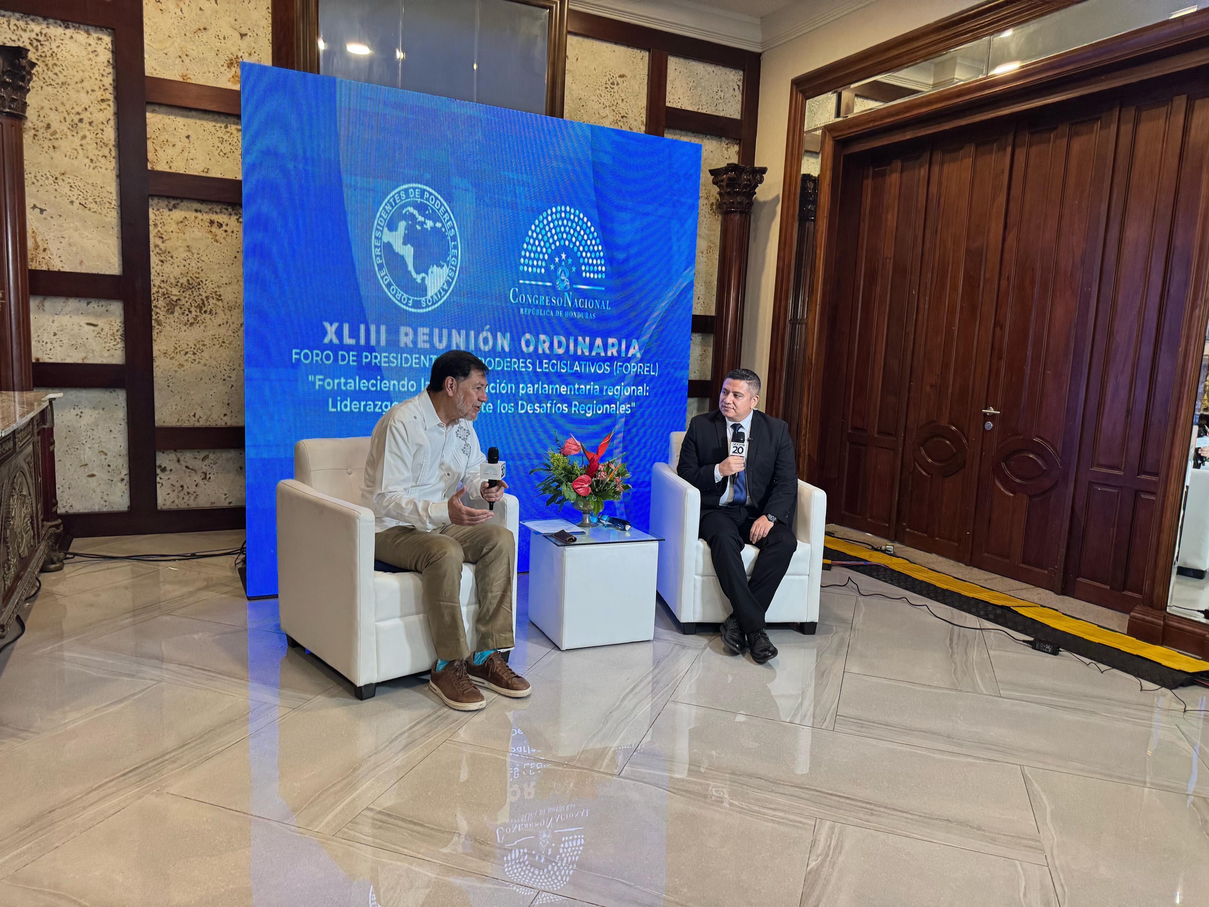 Presidente del Senado de México, Gerardo Fernández Noroña, busca fortalecer lazos con los congresos de países hermanos